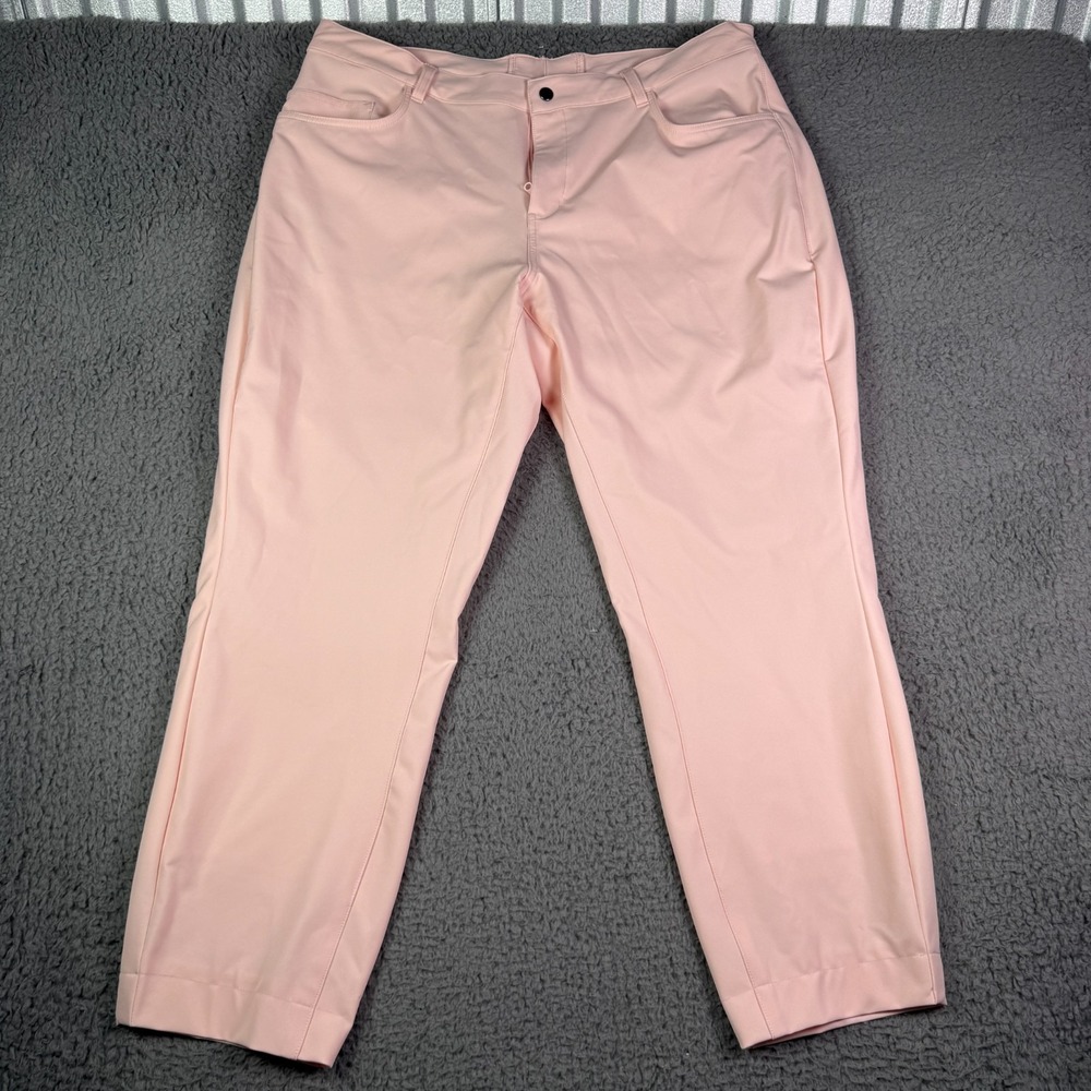 State Liberty Athletic Fit Stretch Suit Pants Men 40x28 Pink Dress Office Lined